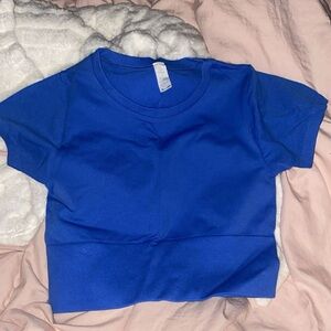 Aerie Cropped Blue Workout Tee